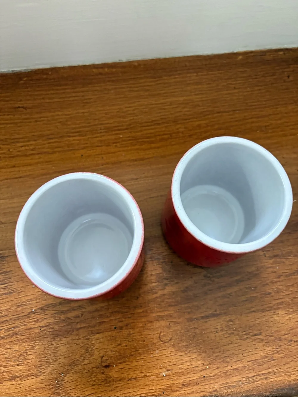 Set of 2 Red La Fermiere Bisou Bisou Yogurt Cups